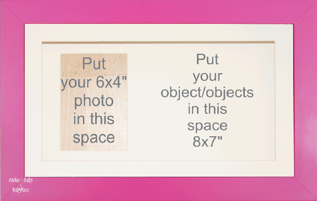 15x9" Pink Box Display Frame Keepsakes Casts