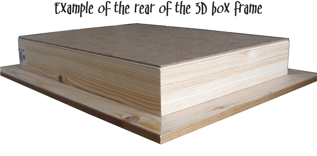 Example of rear pine box (to give frame it's inner depth)