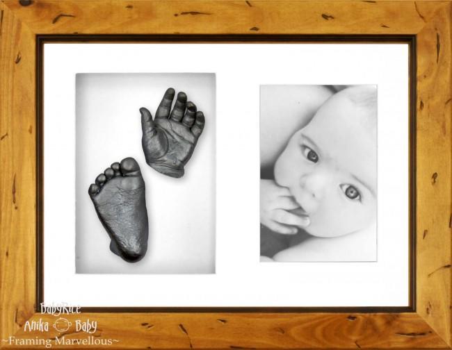 Baby Hand Foot Moulding Kit Pewter with Frame Set