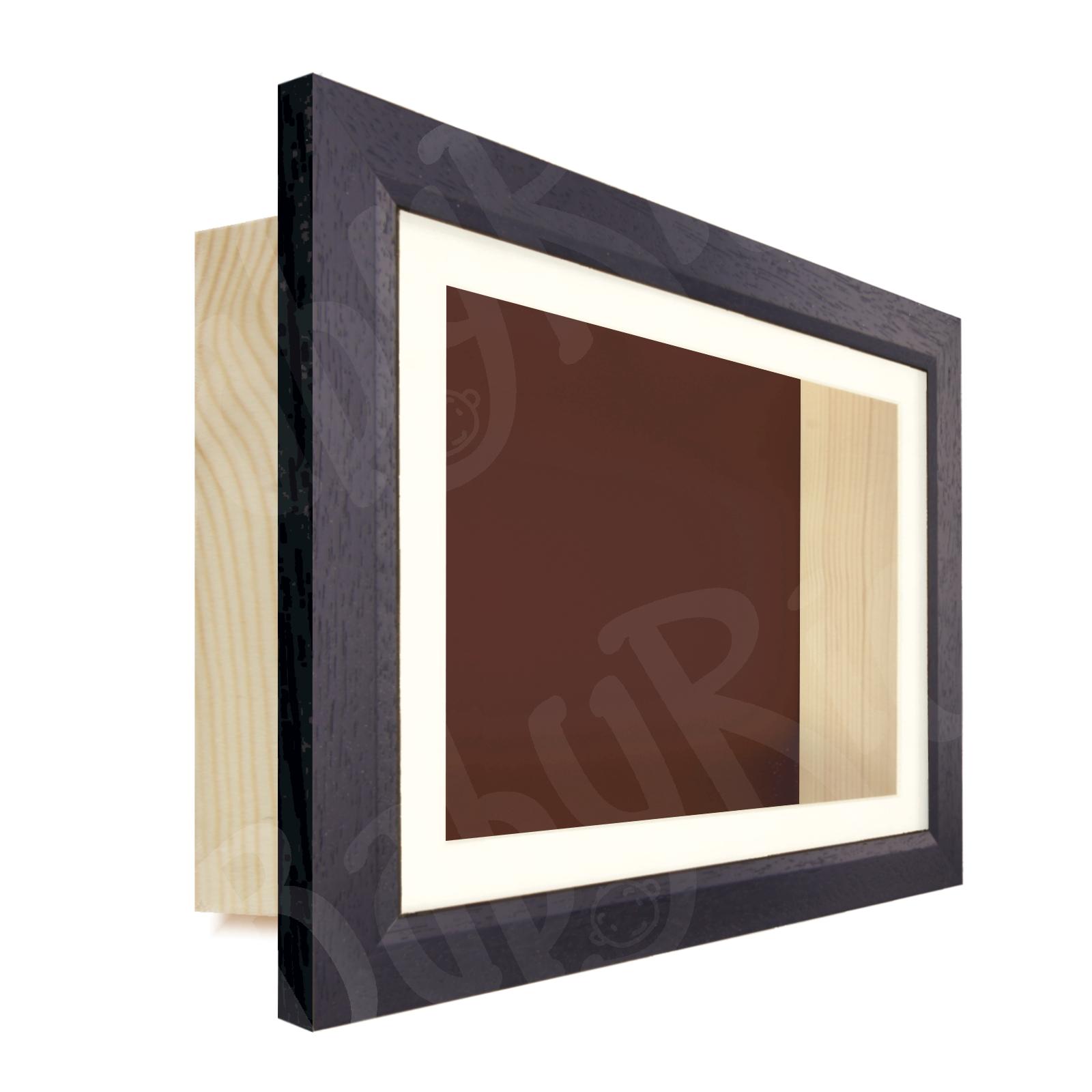 Dark Brown Shadowbox Display Frame Cream Mount