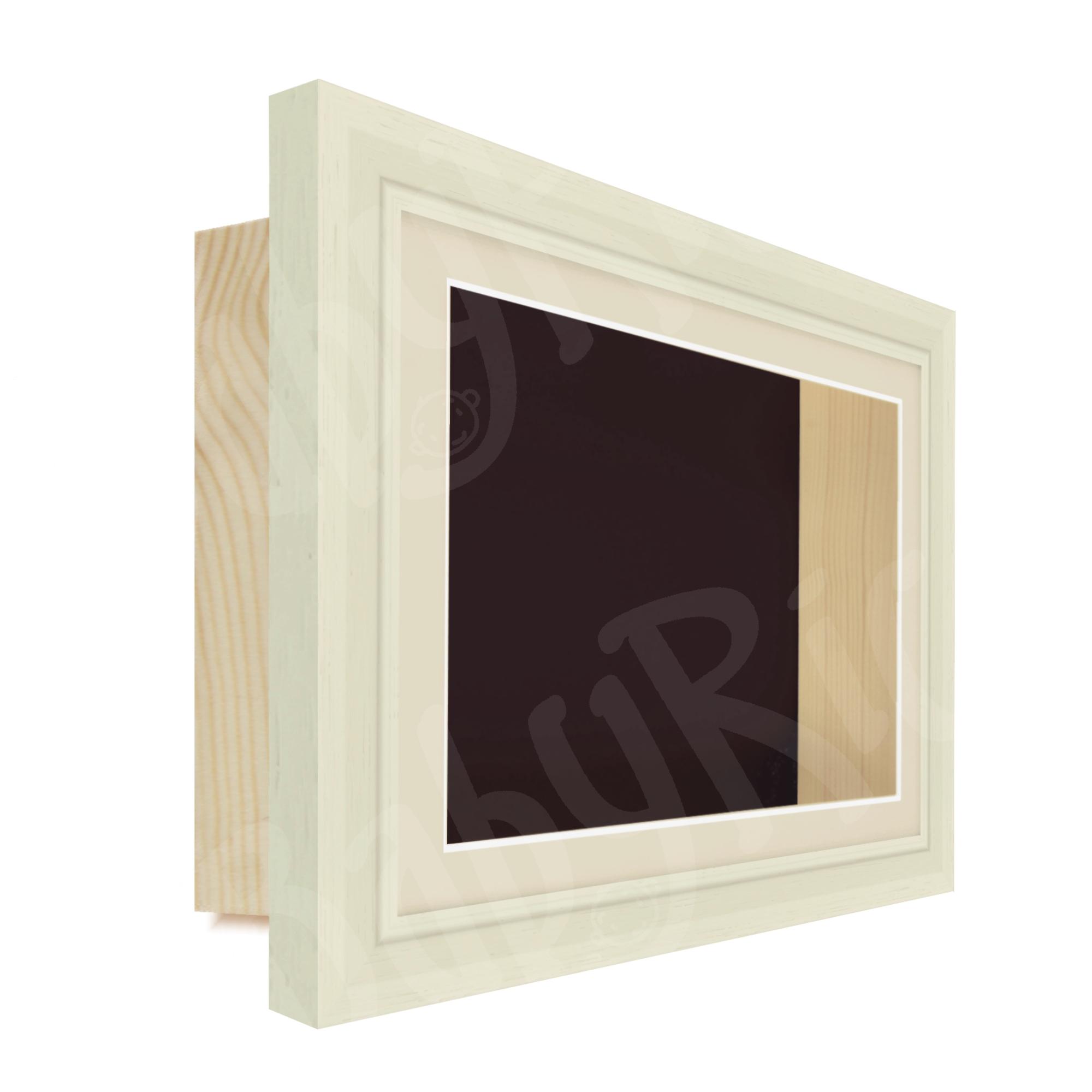 Cream Deep 3D Display Frame - Antique Mount and Brown Backing