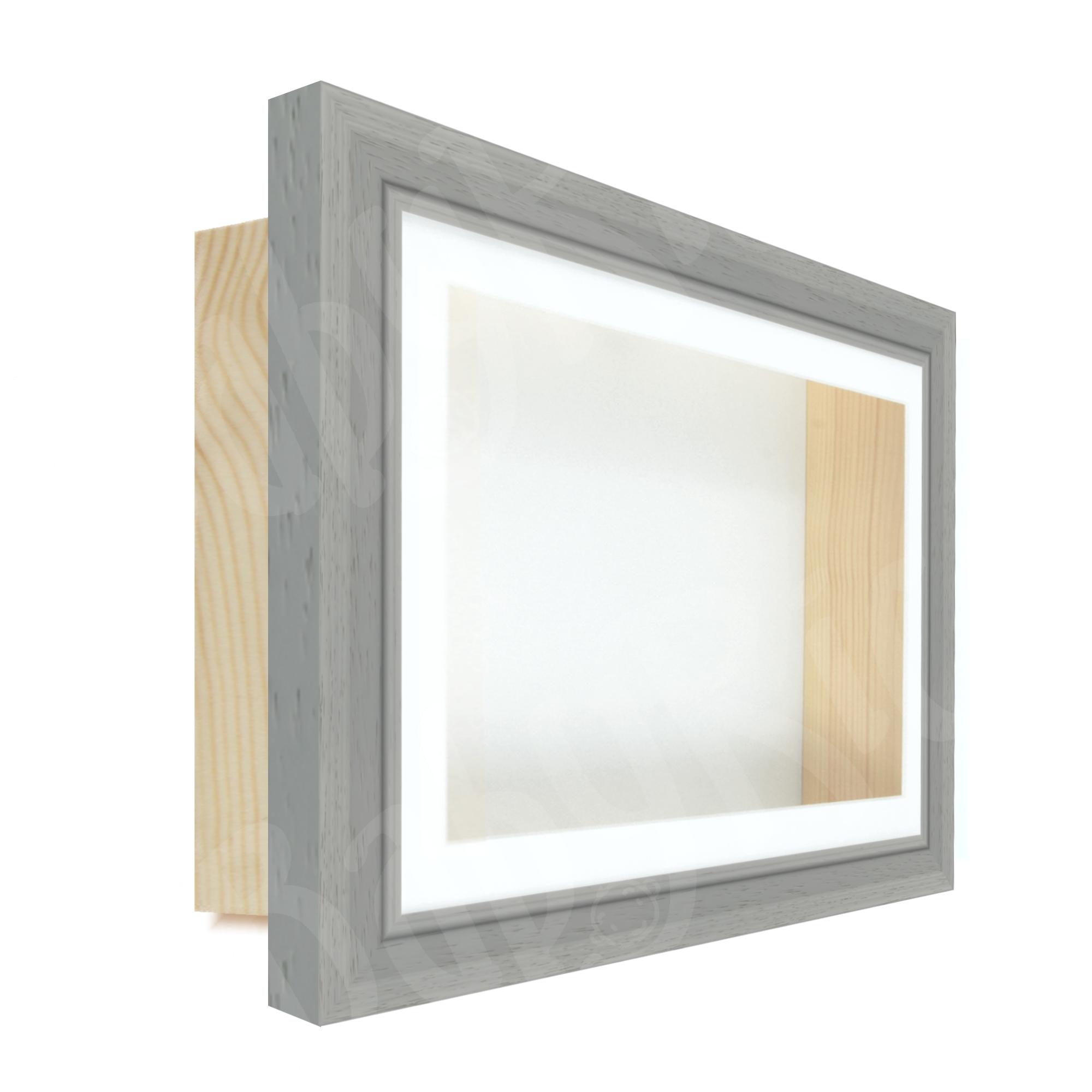Gray Scoop Large Wood 3D Deep Shadowbox Display Frame