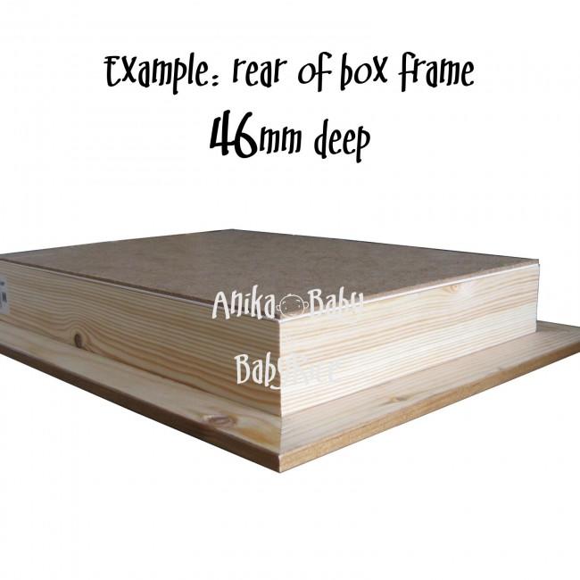 Example of rear of box frame - pine box gives frame the depth