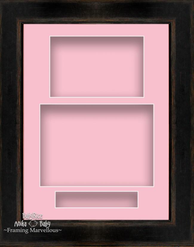 11.5x8.5" Black Orange 3D Deep Shadow Box Display Frame Pink Portrait