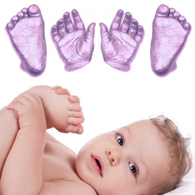 Baby 3d hands and feet Casting Kit Metallic Lilac Violet paint