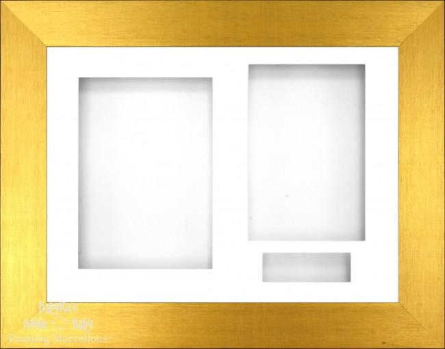 Brushed Gold 3D Display Box Frame White