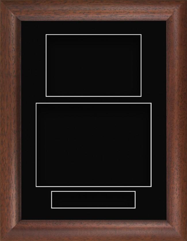 11.5x8.5 Dark Wood Cushion Deep Box Display Frame Black Portrait