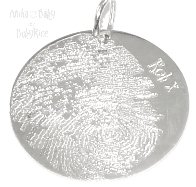 Adult Children's Prints Silver Fingerprint Jewellery Circle Pendant