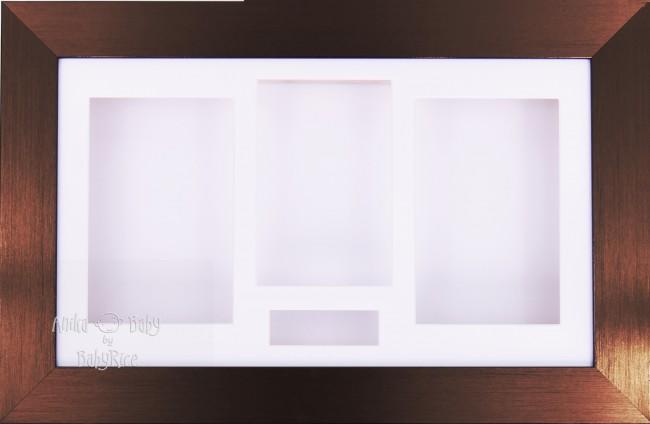 Large Brushed Bronze 3D Shadow Box Display Frame / White