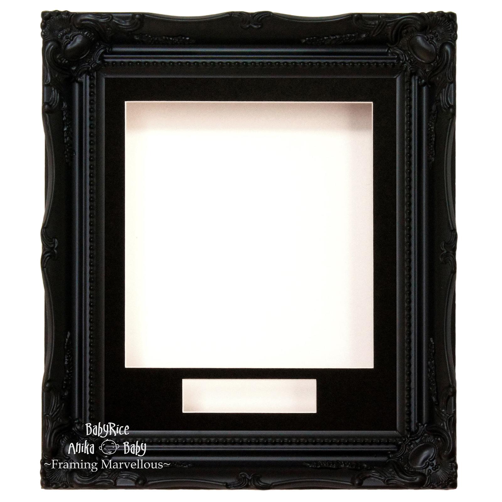 Black Rococo Ornate Dox Display Frame - Black & White Mount