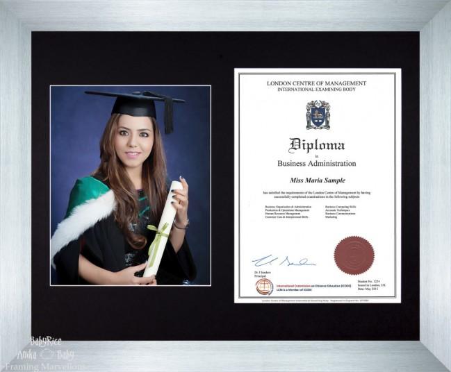 Large Brushed Silver Frame A4 10x8 Photo Picture Certificate Graduation Diploma Wedding-Black