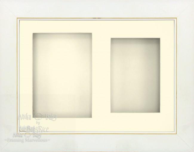 11.5x8.5" White Wash 3D Deep Shadow Box Frame Cream 2 Mount
