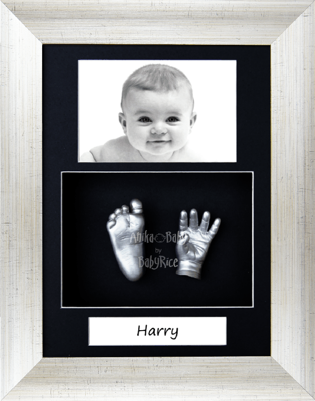Baby Casting Kit, Antique Silver Portrait Photo Frame, Silver Paint