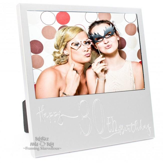 New Engraved Silver 30th Birthday Photo Frame