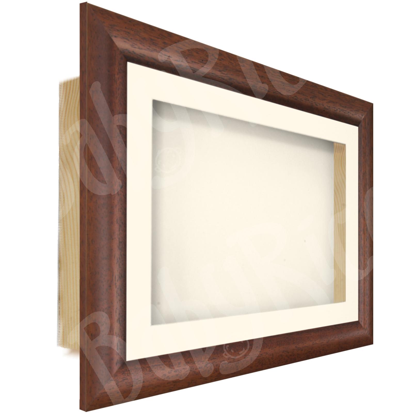 Walnut Wooden Deep Box Display Frame