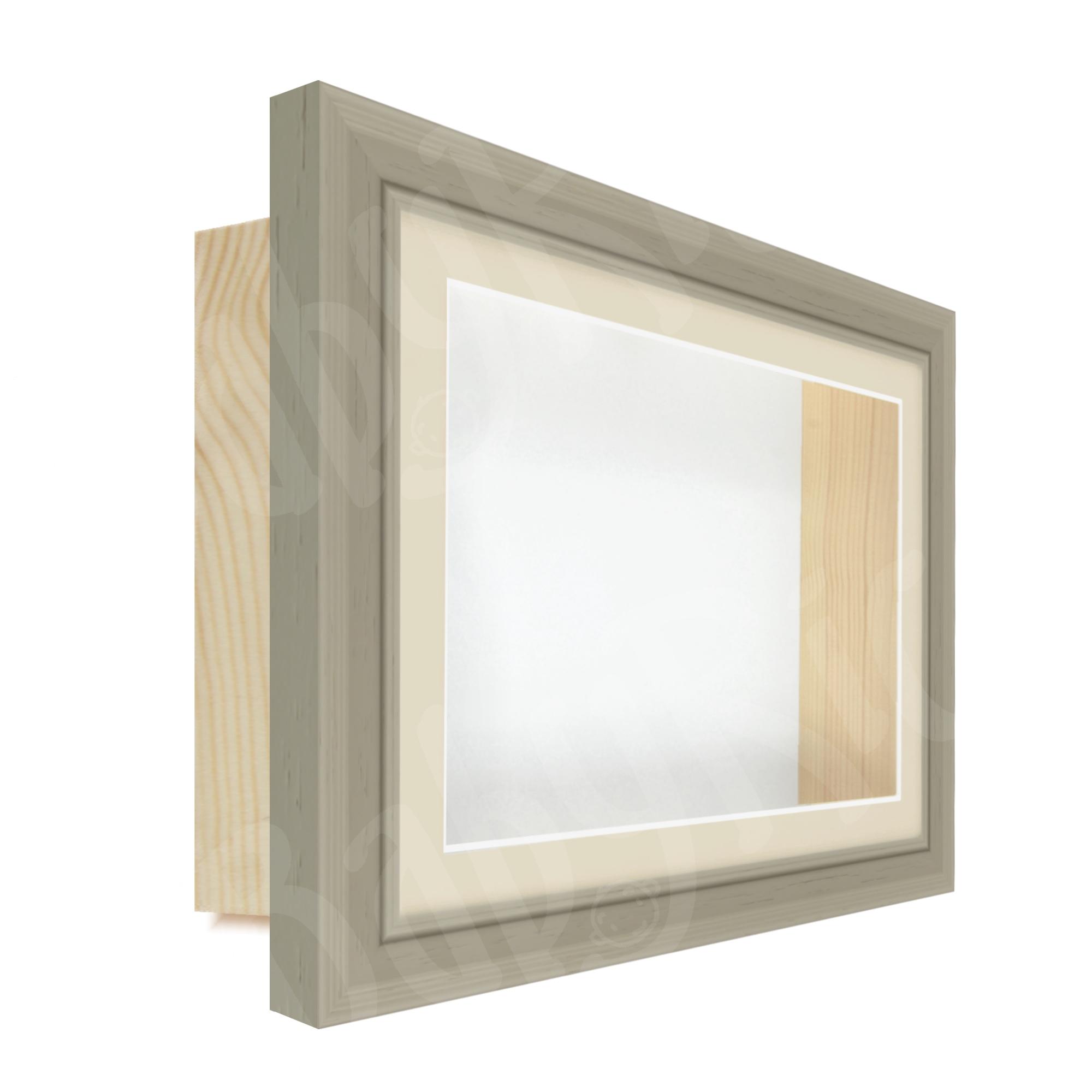 Light Brown Scoop Woodgrain Deep Rectangular Box Frame Art