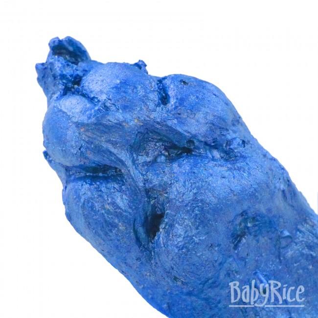 BabyRice paw cast finished with blue paint