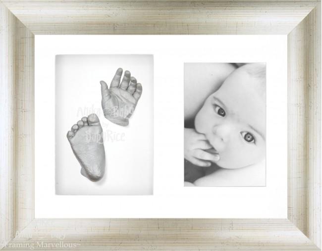Baby Casting Kit, Antique Silver effect Photo Display Frame, Silver