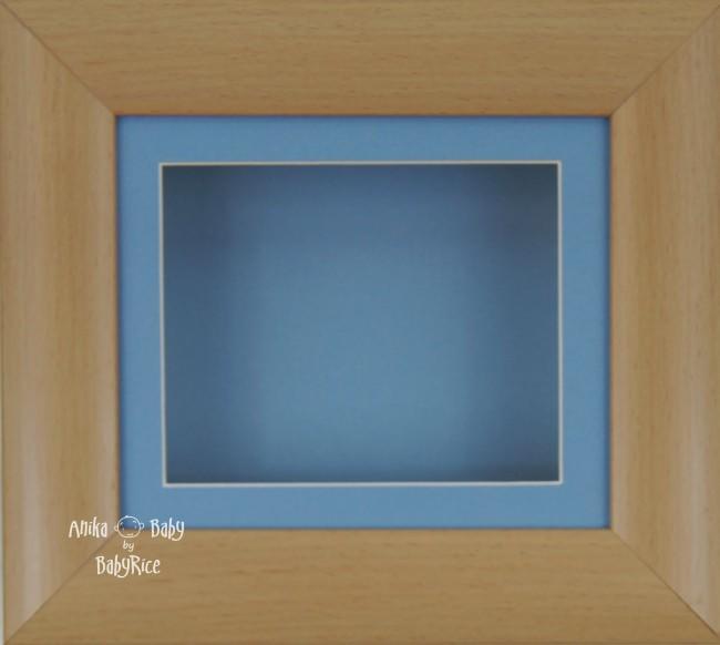 6x5" Beech Effect display frame / Blue mount & Backing