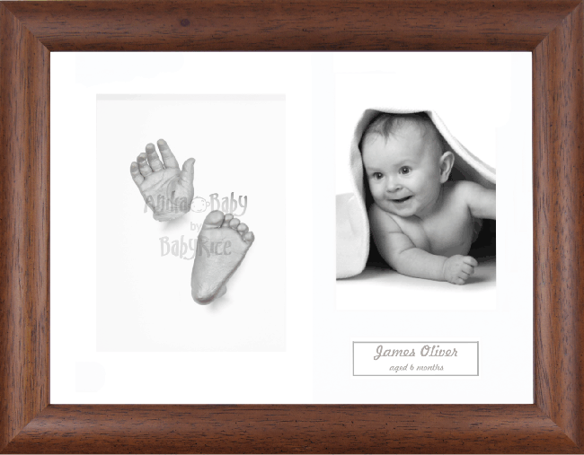 Baby Casting Kit, Dark Wood Frame / White Display, Silver Paint