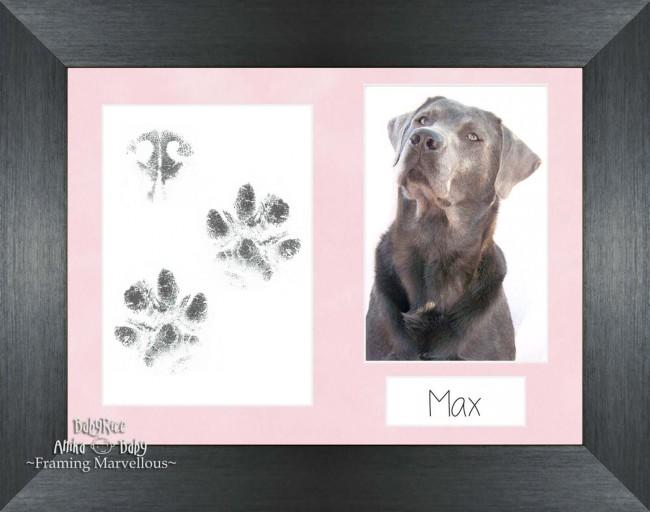 Pet Paw Prints Kit with Pewter Wooden Frame Mott Pink insert