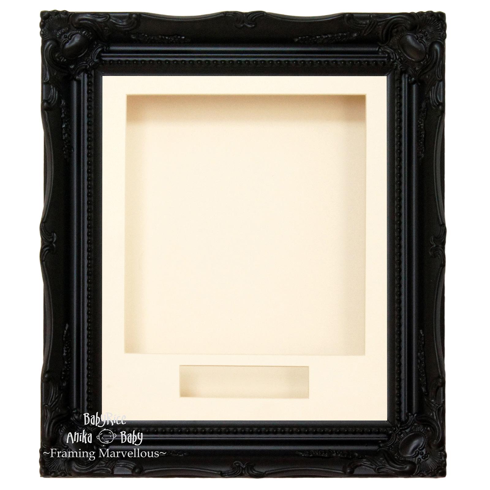 Black Rococo Ornate Dox Display Frame - Cream Mount