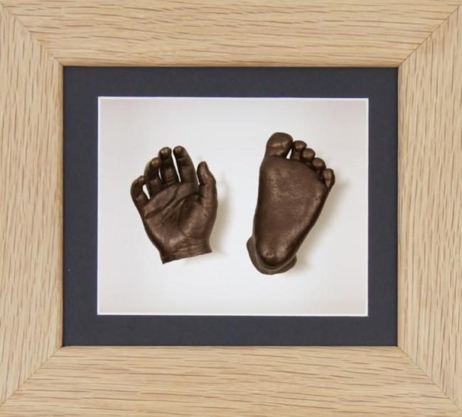 Baby Casting Kit Solid Oak Wooden Frame Black White Bronze