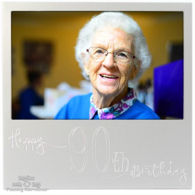New Engraved Silver 90th Birthday Photo Frame