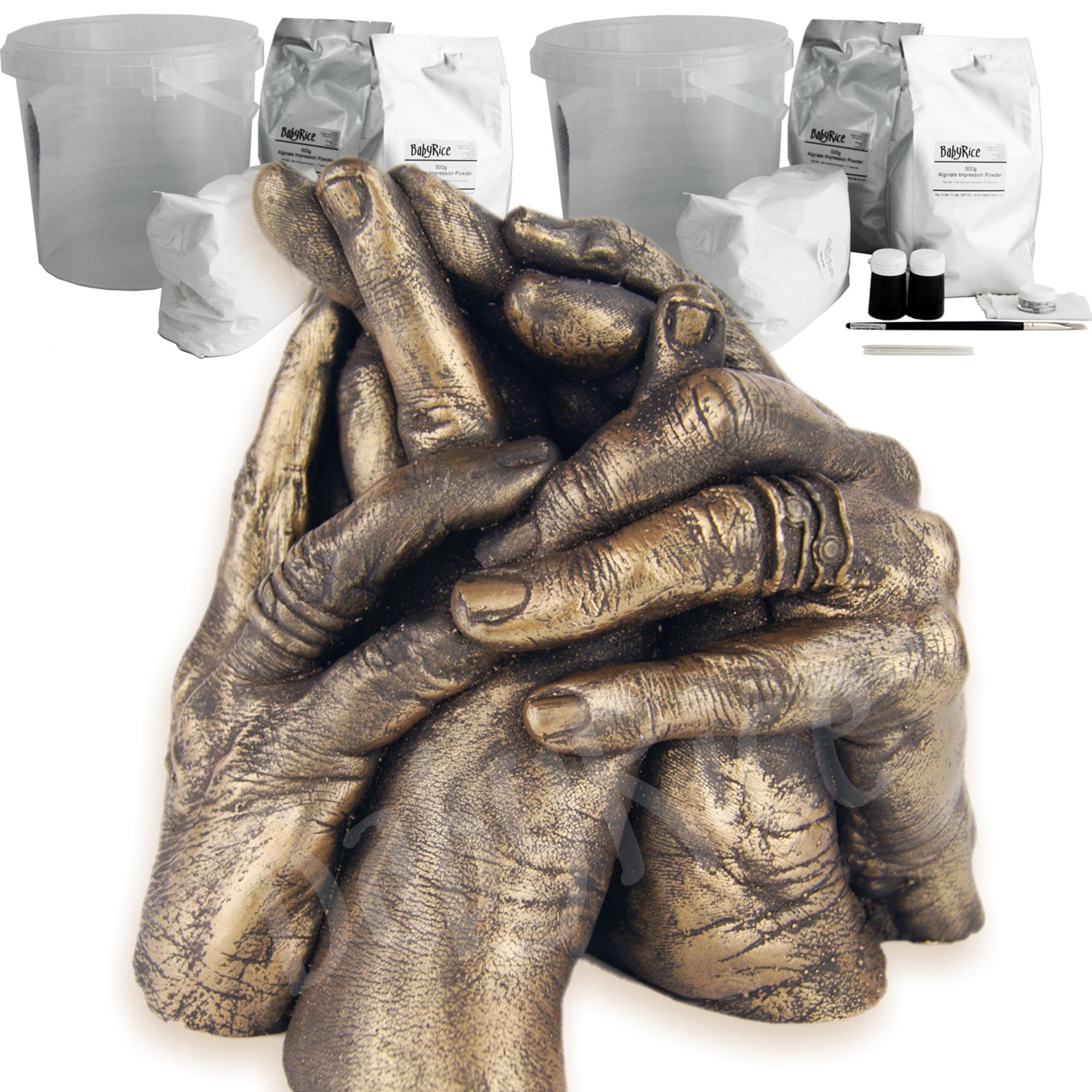 BabyRice Premium Family Hand Casting Kit with Bronze Metallic Finish