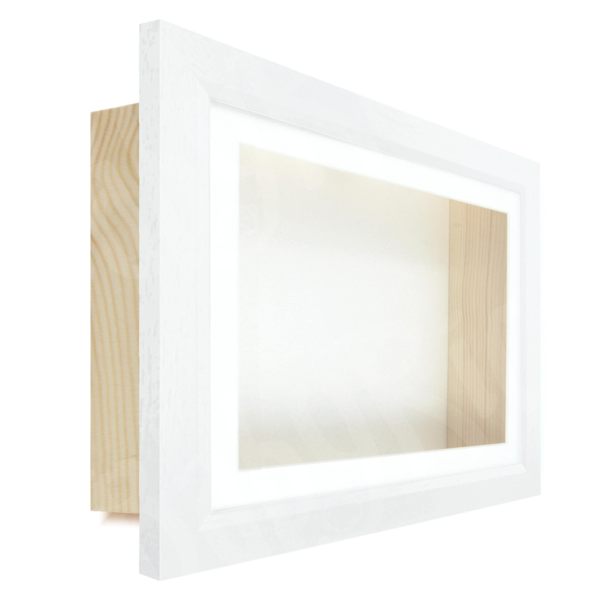 White Woodgrain Box Display Frame