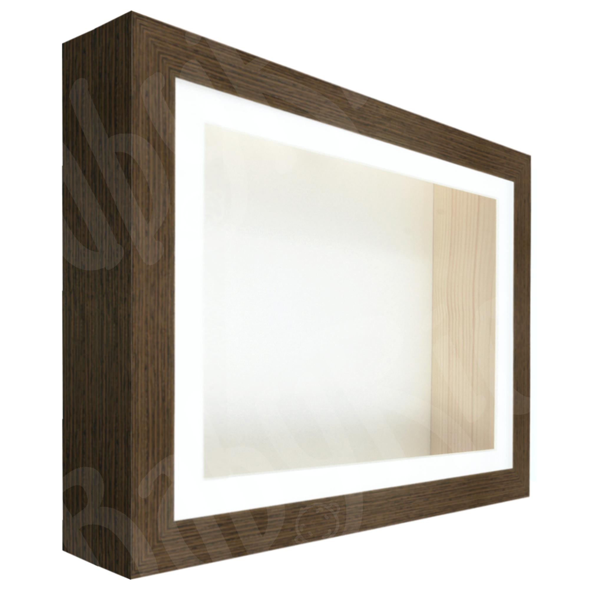 Light Walnut Woodgrain Box Frame, White Inserts