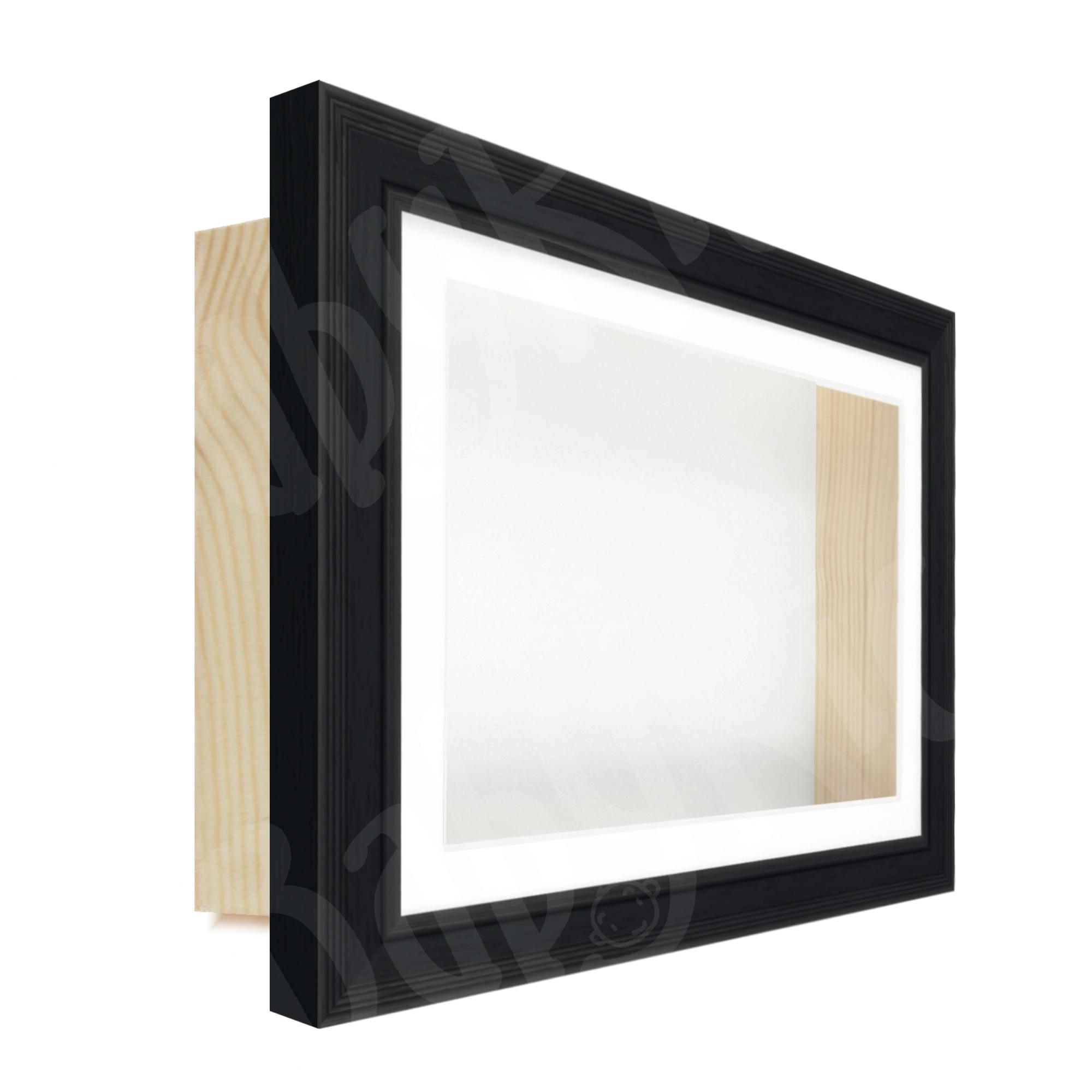 Black Scoop Woodgrain Deep Box Frame