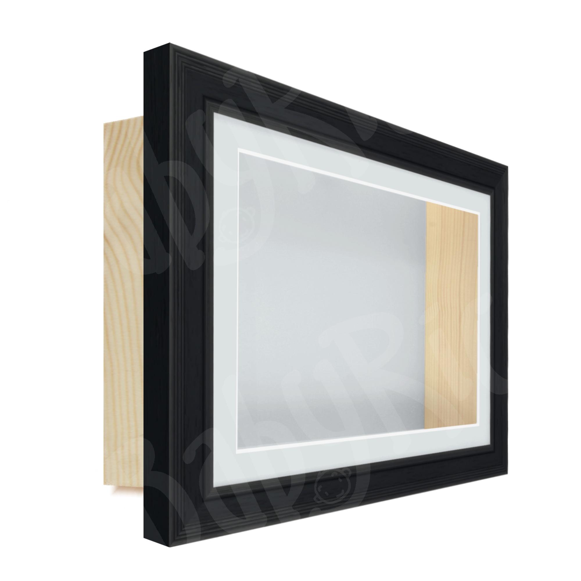 Black Scoop Woodgrain Deep Memory Box Display Frame