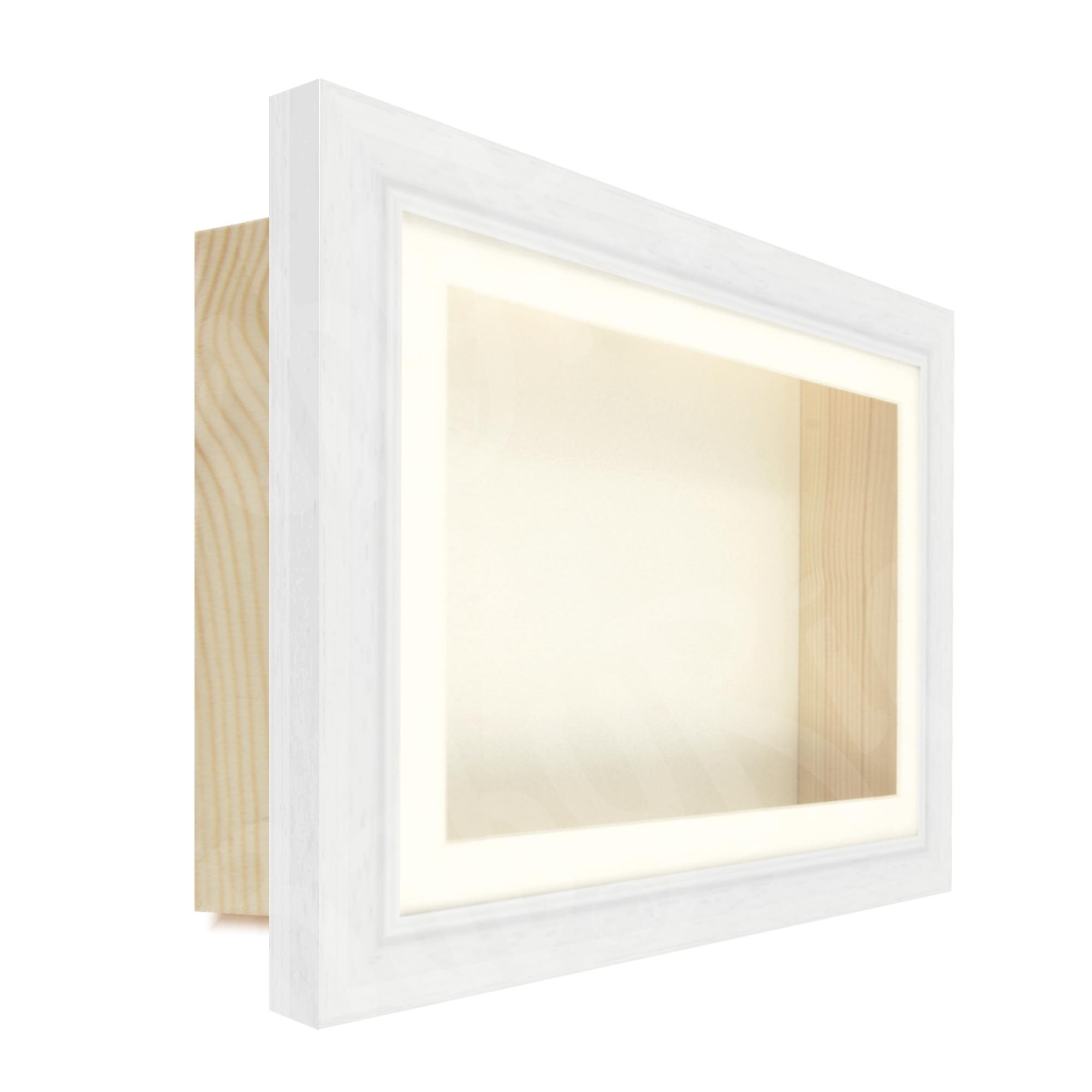 White Wooden Deep Box Picture Display Frame