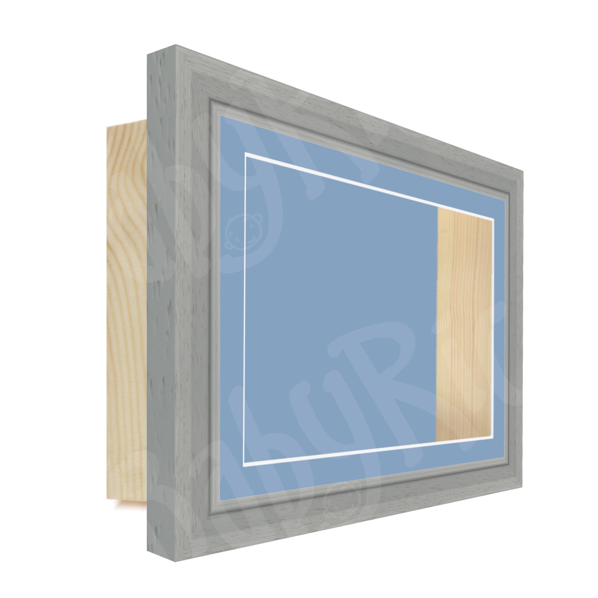 Gray Scoop Wooden Keepsake Box Display Frame