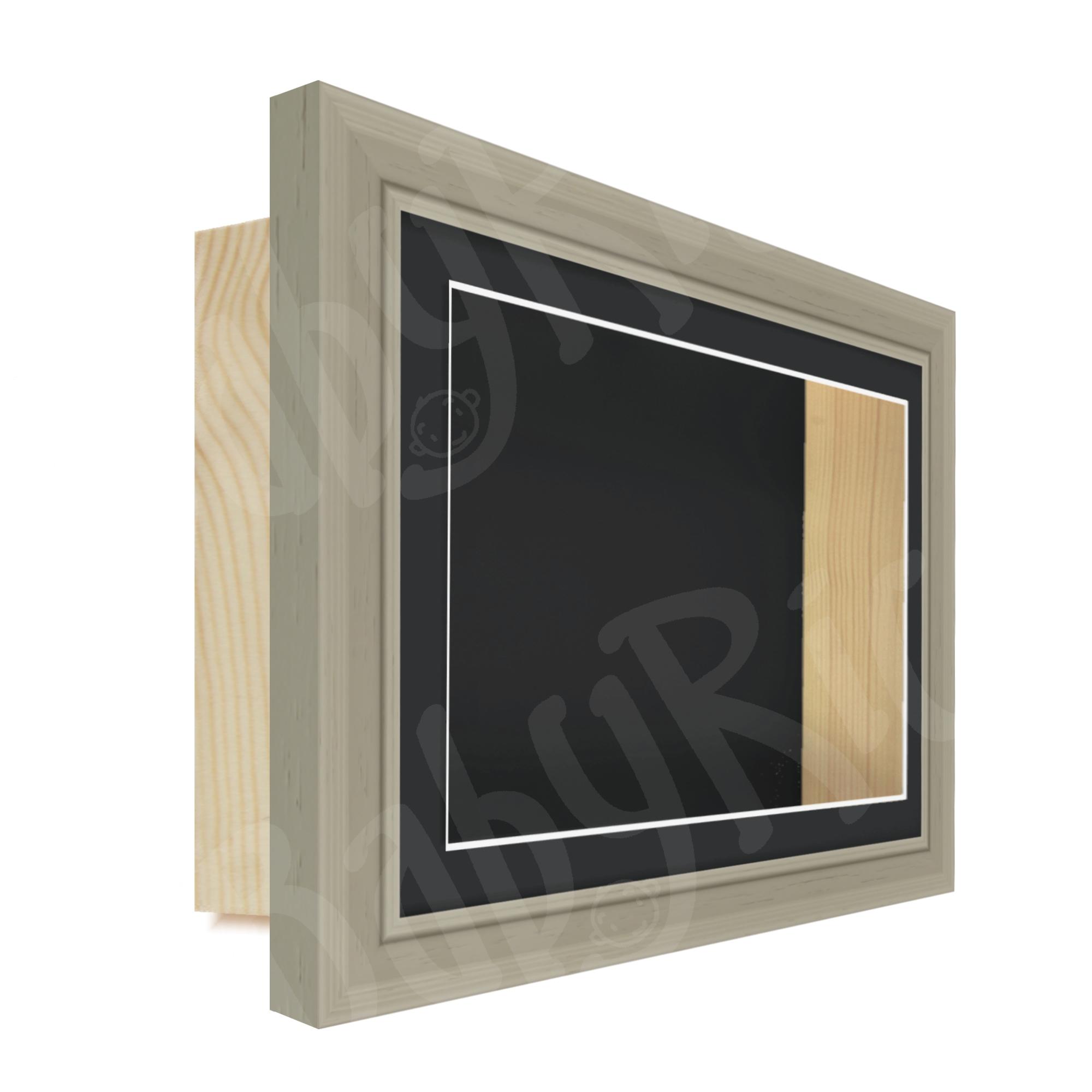 Light Brown Scoop Woodgrain Deep Rectangular Box Frame with Mount