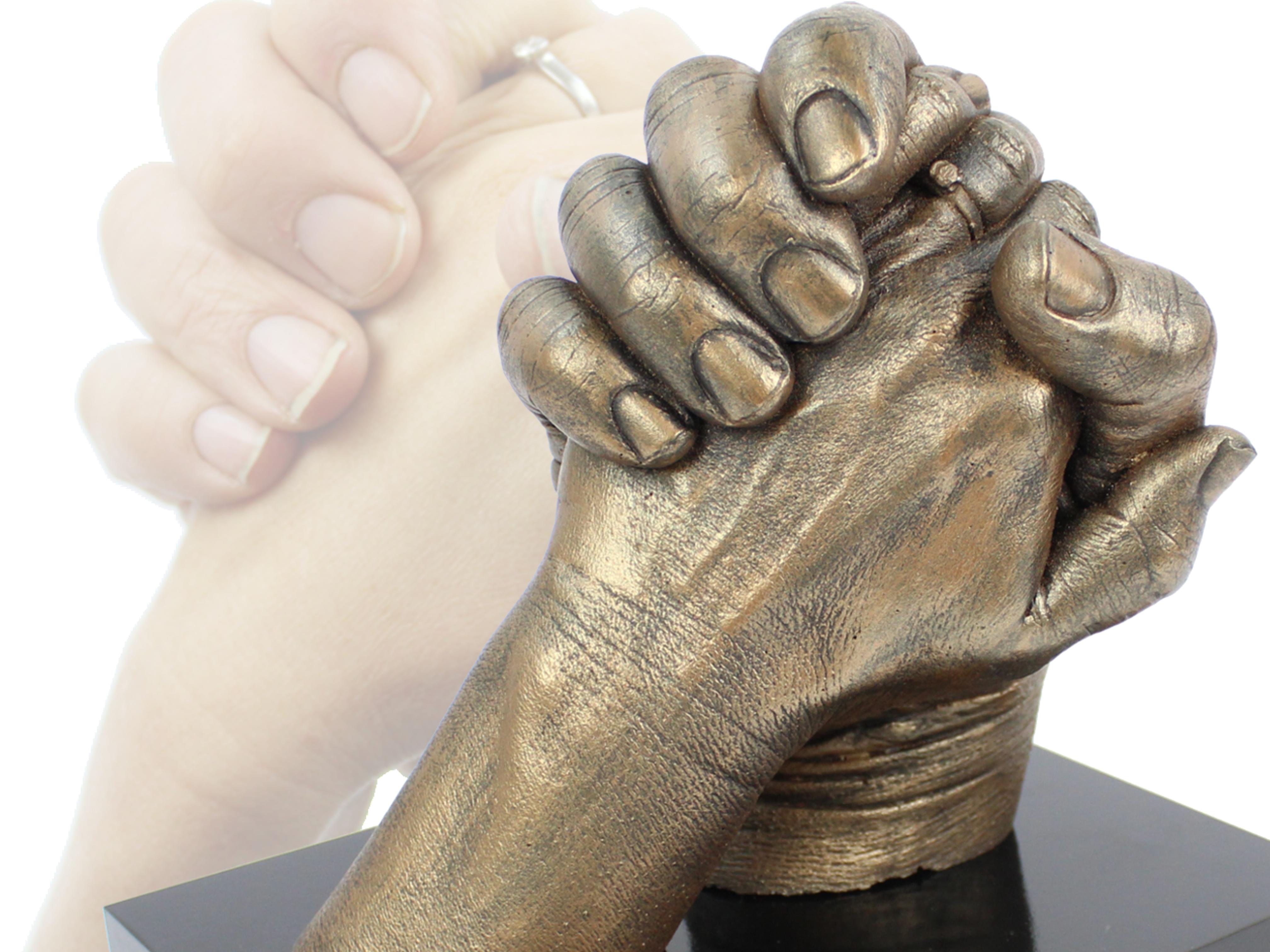 Finished 3D Holding Hands Cast Sculpture