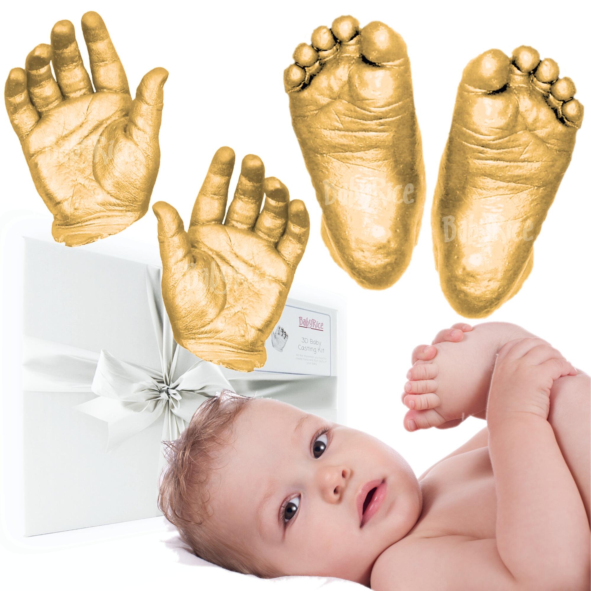 metallic gold baby hands and feet casting kit