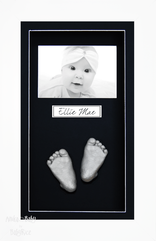 Baby Silver Hand Foot 3D Prints Casting Kit Gift Set White Frame