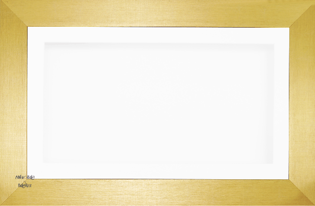 Wooden Shadow Box Deep Frame, Gold effect, White