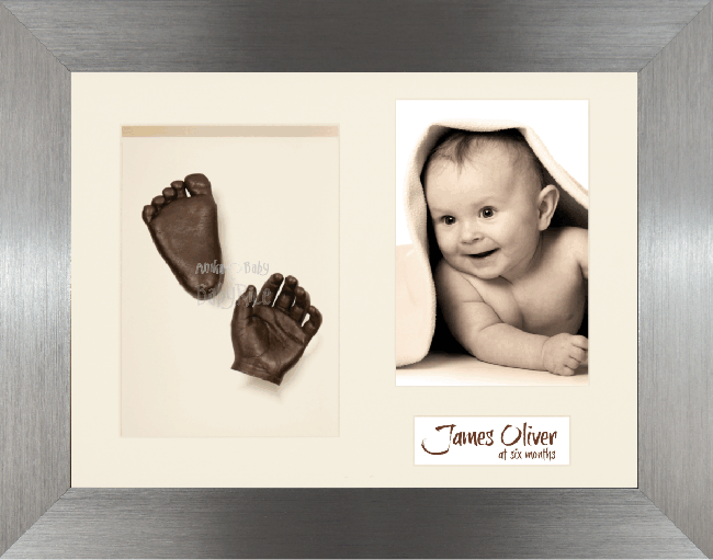 Baby 3D Casting Kit, Bronzed Hand Foot Casts, Pewter