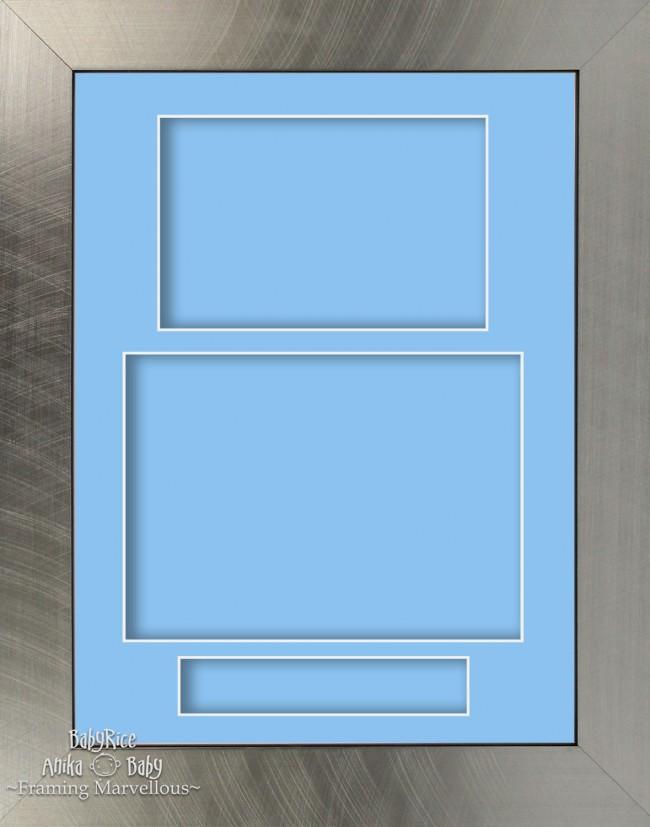 11.5x8.5" Pewter effect display Frame Blue Portrait