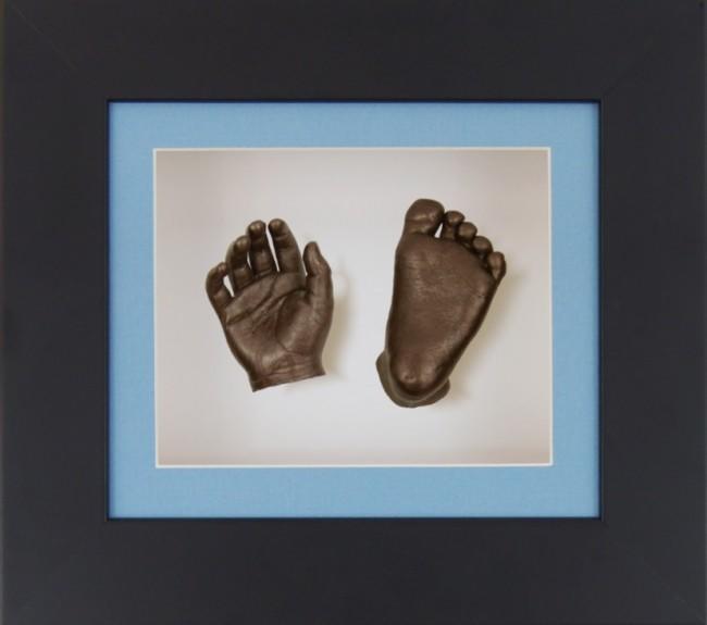 Unique New Baby Boy Gift 3D Casting Kit Black Frame Bronze paint