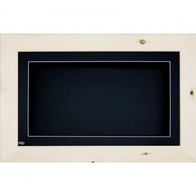 15x9" Wooden Shadow Box Deep Frame, Natural Pine wood, Black