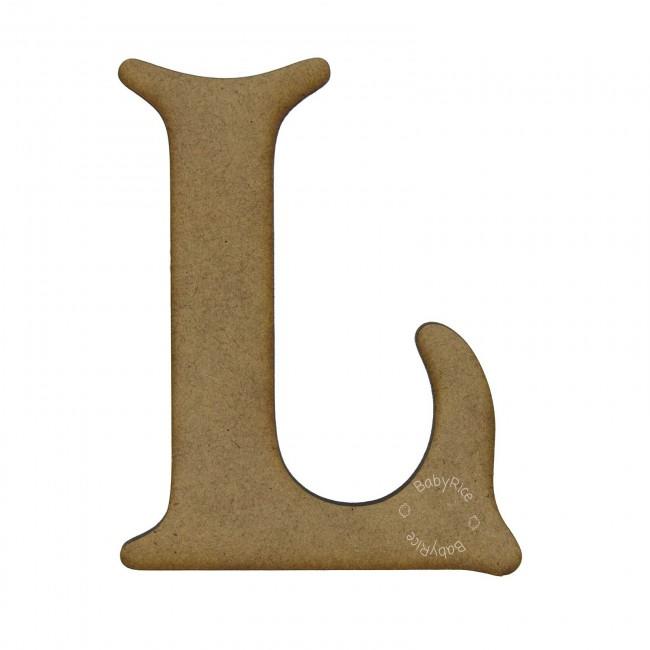 MDF wooden letter L, 10cm/4in