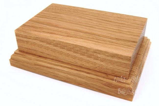 Solid Oak Wooden Plinth Display 6x4" no plaque