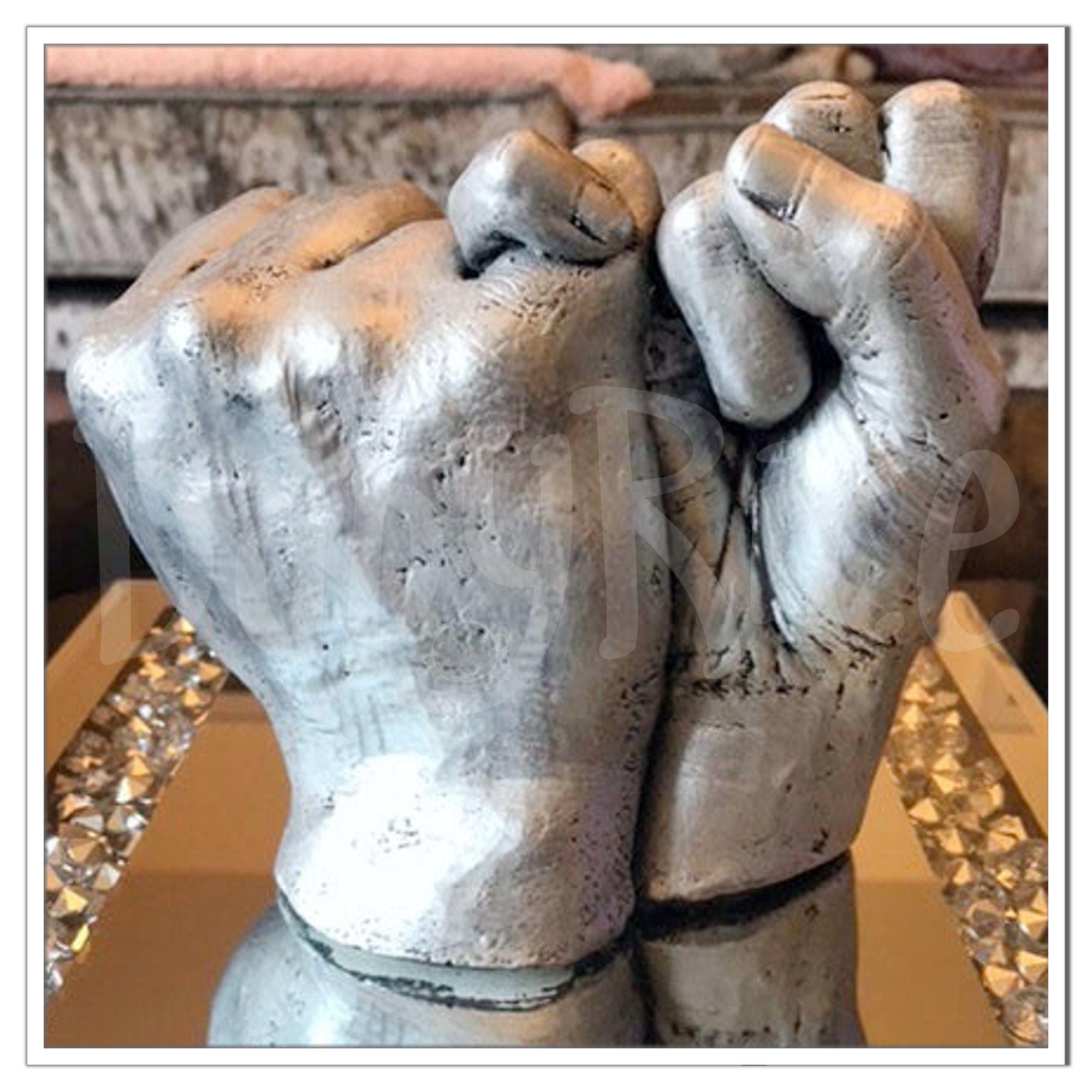 Adult 3D Life Casting Kit 2 Hand Casts - Pewter Metallic Paint