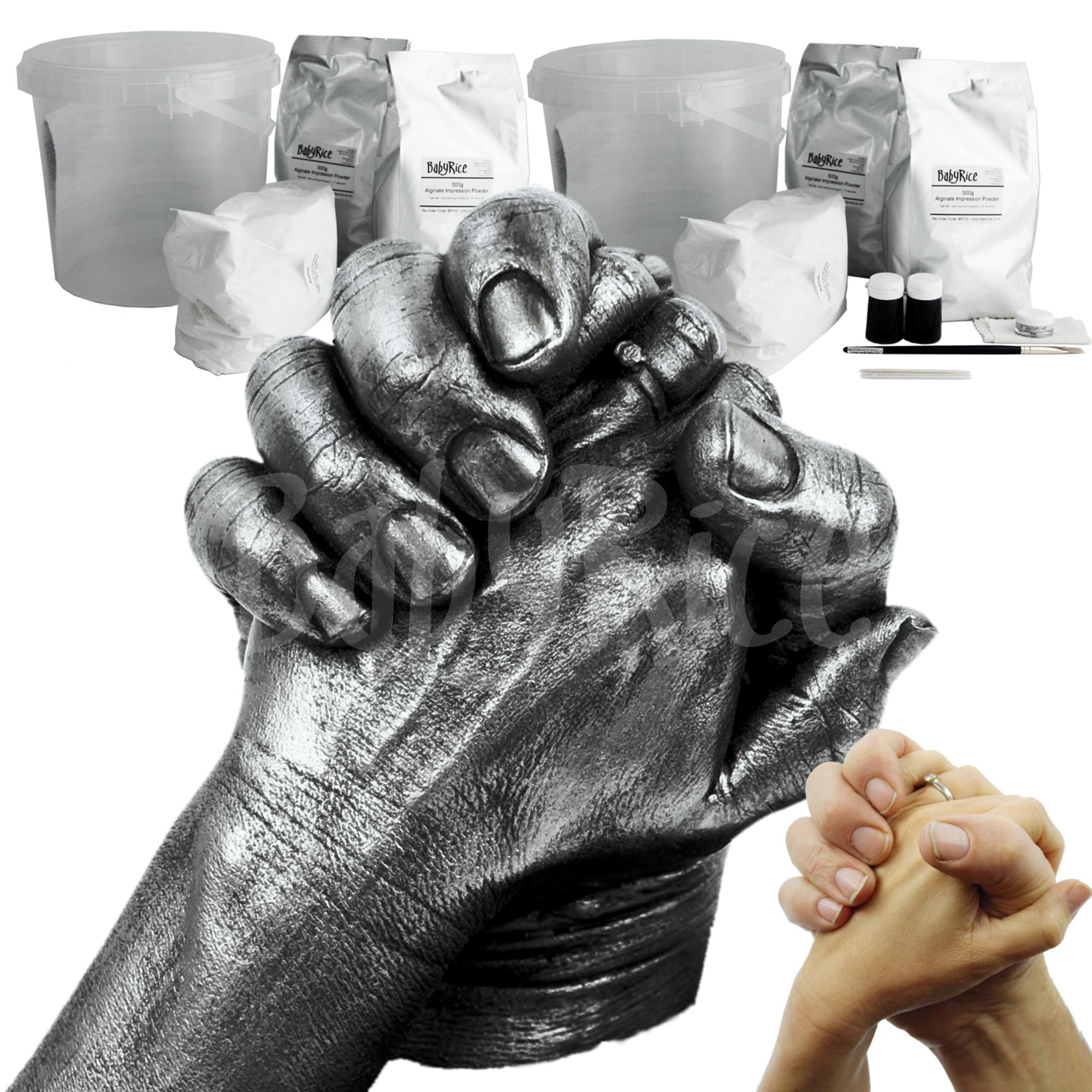 Holding Hands Casting Kit Pewter Paint Finish