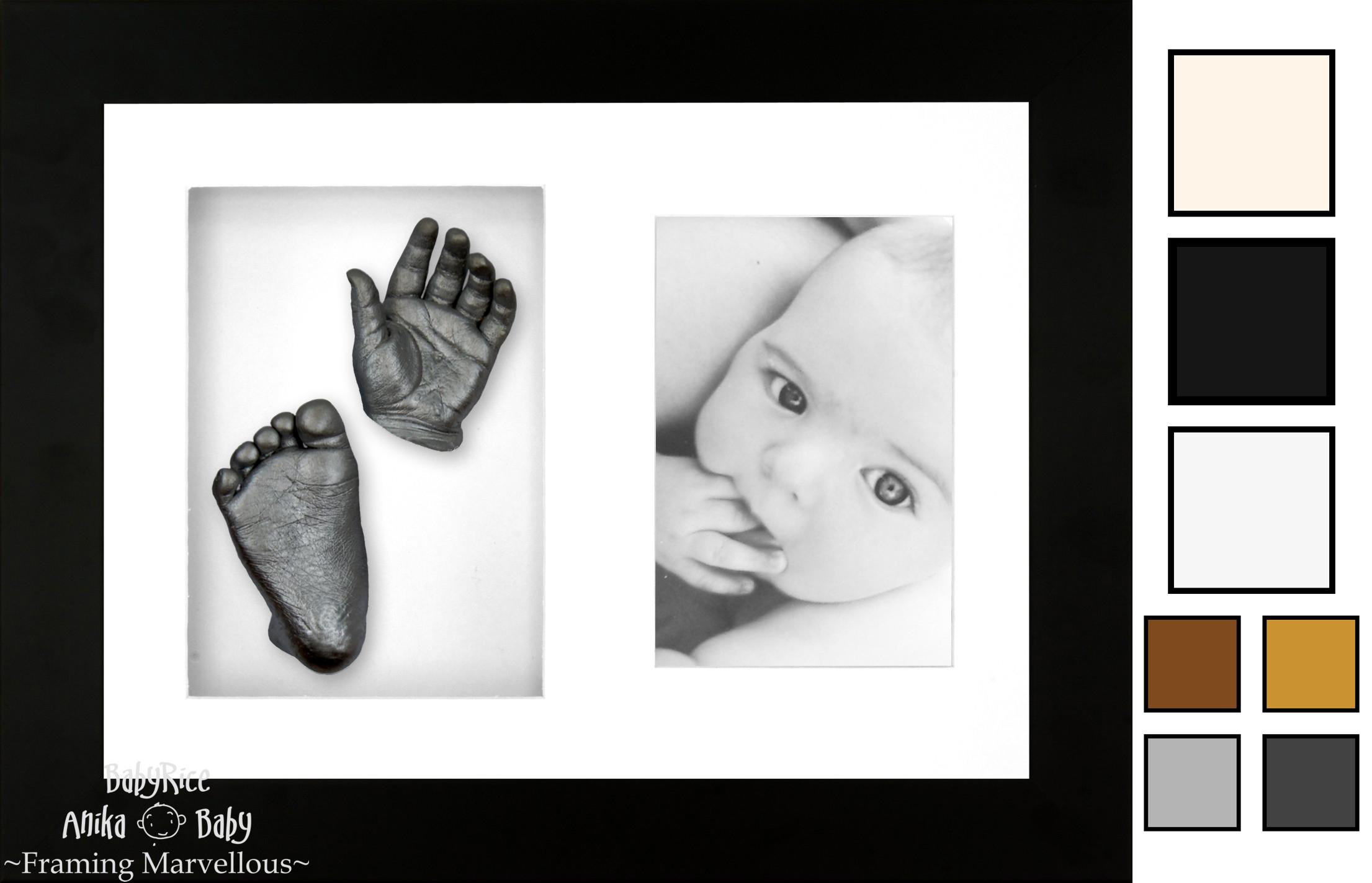 Baby Casting Kit with Black Photo and Casts Display Frame