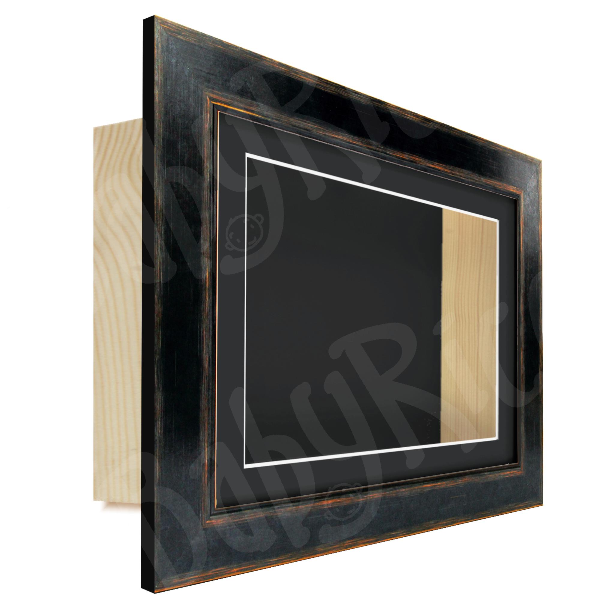 Black Orange Wooden Deep Box Display Frame